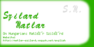 szilard matlar business card